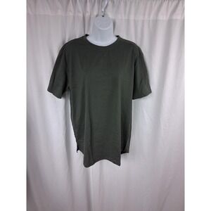 TEZO Gym Collection Shirt Mens Large Olive Green Athletic Crewneck Stretch Tee